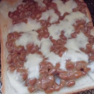 納豆の食べ方-チーズ＆生姜トースト♪